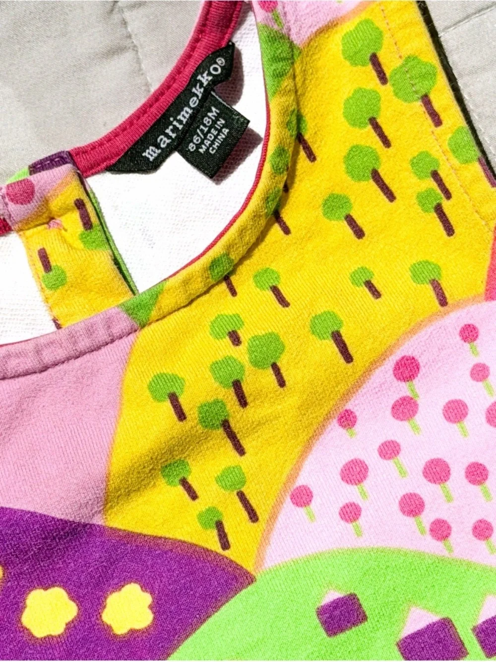 Marimekko Kummuta Hymysuu Vintage Kids Dress 86 18M 12-18M Cotton Collecter Art